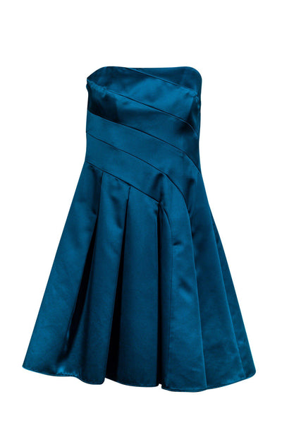 Current Boutique-ABS by Allen Schwartz - Strapless Teal A-Line Dress Sz 6