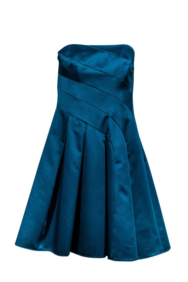 Current Boutique-ABS by Allen Schwartz - Strapless Teal A-Line Dress Sz 6