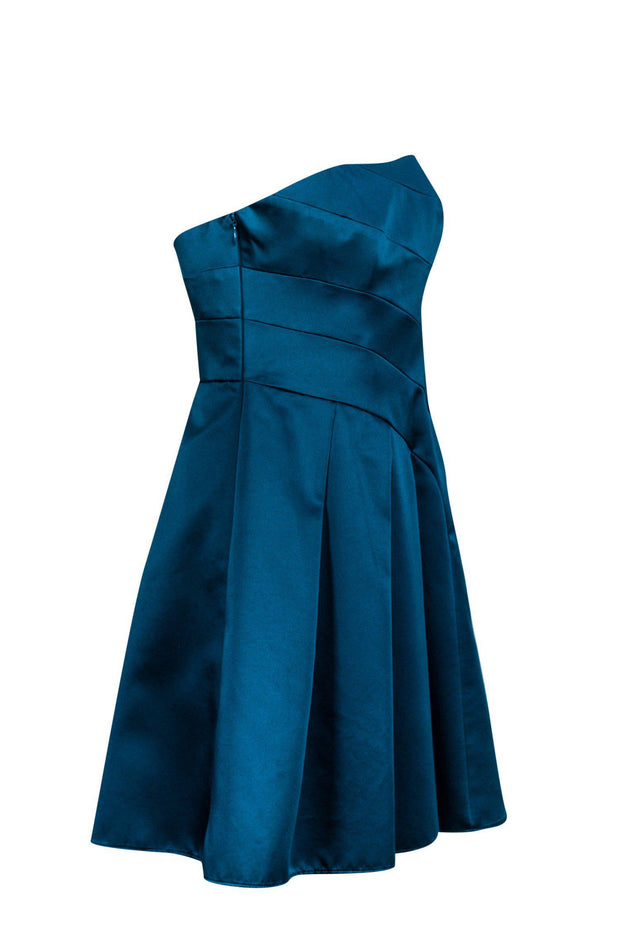Current Boutique-ABS by Allen Schwartz - Strapless Teal A-Line Dress Sz 6