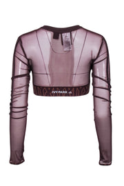 Current Boutique-Adidas x Ivy Park - Brown Sheer Top w/ Gold Linear Design Sz S