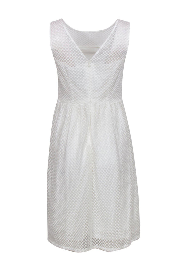 Current Boutique-Adrianna Papell - White Embroidered Textured Overlay Dress Sz 4