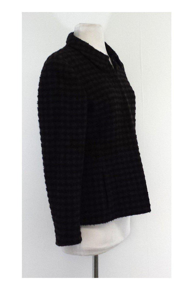 Current Boutique-Akris - Brown & Black Checkered Wool Jacket Sz 10