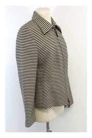 Current Boutique-Akris Punto - Cream & Black Striped Jacket Sz 10