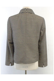 Current Boutique-Akris Punto - Cream & Black Striped Jacket Sz 10
