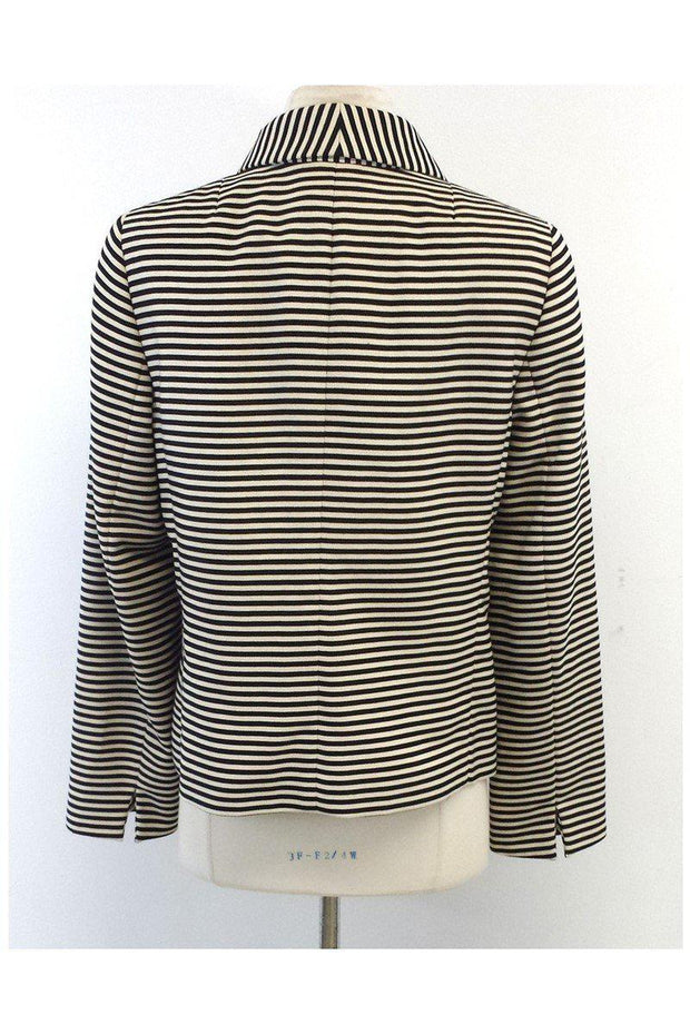 Current Boutique-Akris Punto - Cream & Black Striped Jacket Sz 10