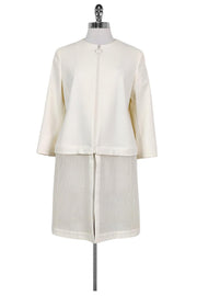 Current Boutique-Akris Punto - Modern Cream & Mesh Jacket Sz 10
