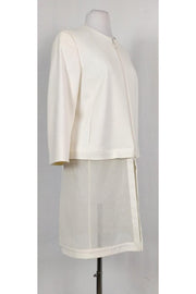 Current Boutique-Akris Punto - Modern Cream & Mesh Jacket Sz 10