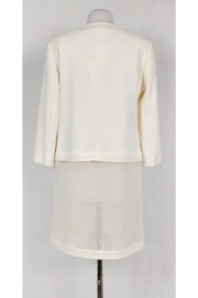 Current Boutique-Akris Punto - Modern Cream & Mesh Jacket Sz 10