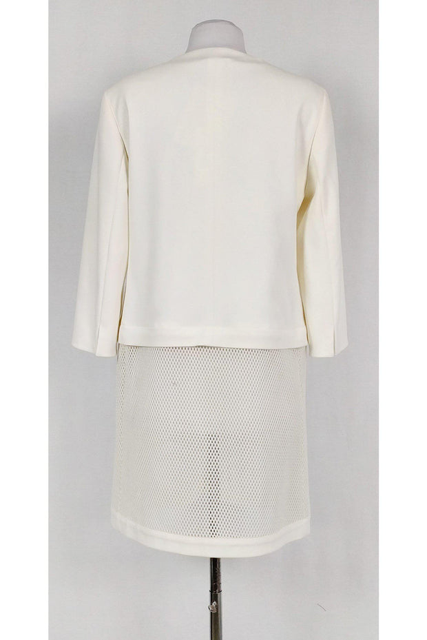 Current Boutique-Akris Punto - Modern Cream & Mesh Jacket Sz 10