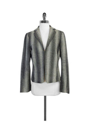 Current Boutique-Akris Punto - Grey & Black Wool Tweed Jacket Sz 10