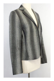 Current Boutique-Akris Punto - Grey & Black Wool Tweed Jacket Sz 10