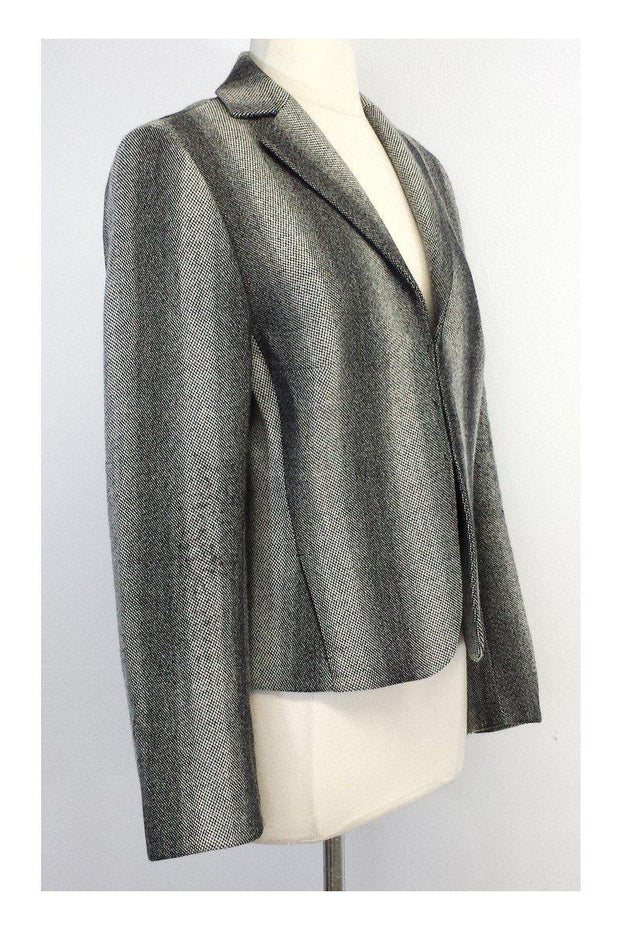 Current Boutique-Akris Punto - Grey & Black Wool Tweed Jacket Sz 10