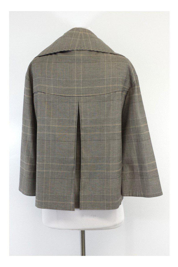 Current Boutique-Akris Punto - Grey, White & Tan Plaid Jacket Sz 4