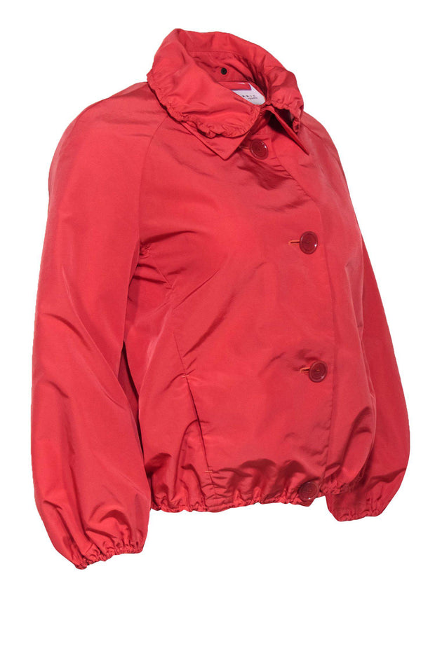 Current Boutique-Akris Punto - Coral Drawstring Button-Up Jacket Sz S