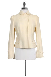 Current Boutique-Akris Punto - Cream Wool Ribbed Jacket Sz 6