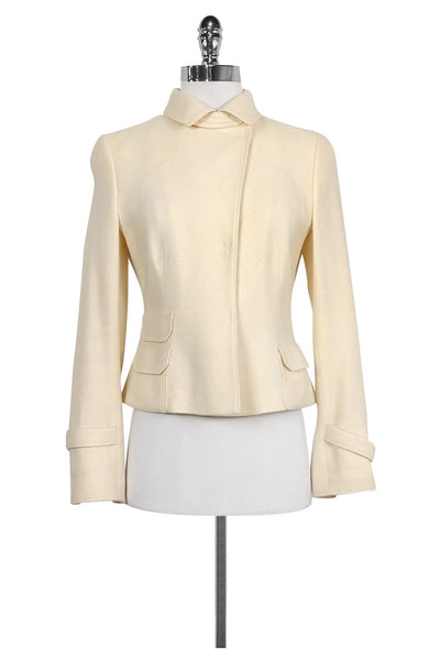 Current Boutique-Akris Punto - Cream Wool Ribbed Jacket Sz 6