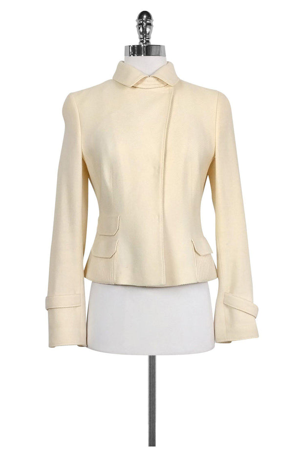 Current Boutique-Akris Punto - Cream Wool Ribbed Jacket Sz 6
