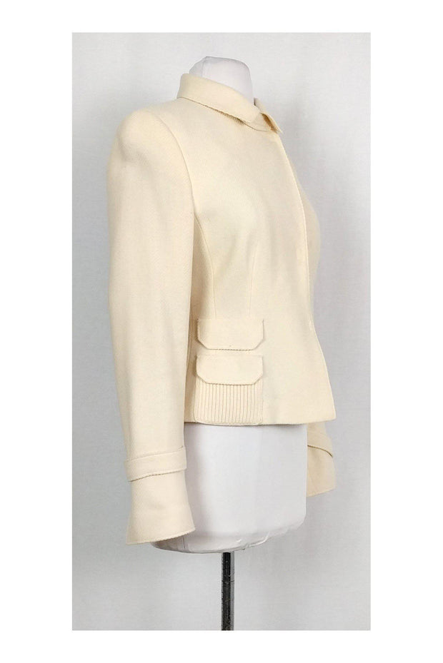 Current Boutique-Akris Punto - Cream Wool Ribbed Jacket Sz 6