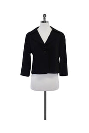Current Boutique-Akris Punto - Black Wool Cropped Jacket Sz 8