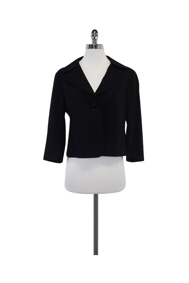 Current Boutique-Akris Punto - Black Wool Cropped Jacket Sz 8