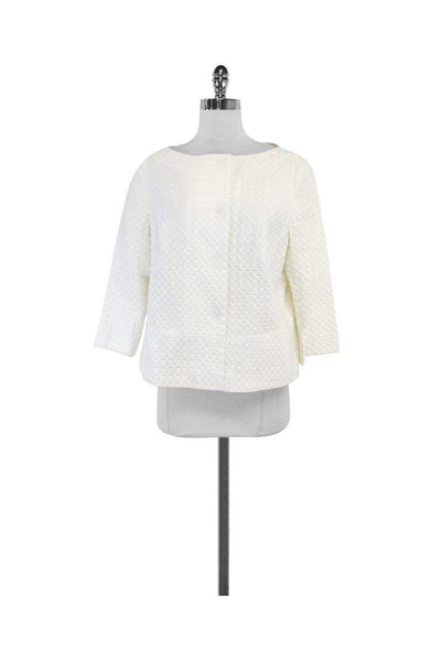 Current Boutique-Akris Punto - White Cotton Blend Jacket Sz L