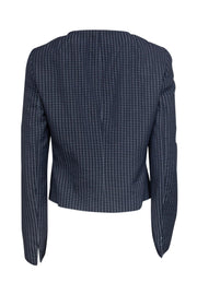 Current Boutique-Akris Punto - Slate Blue Cotton Blend Jacket w/ Polka Dots Sz M