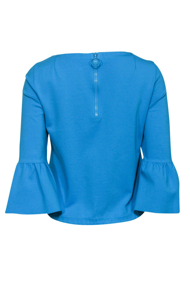 Current Boutique-Akris Punto - Turquoise Bell Sleeve Blouse Sz S