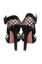 Current Boutique-Alaia - Black Sandals w/ Grommets Sz 9.5