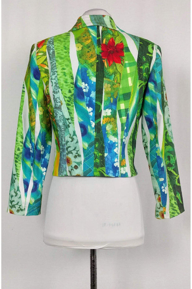 Current Boutique-Alberto Makali - Abstract Print Neon Green Jacket Sz 8