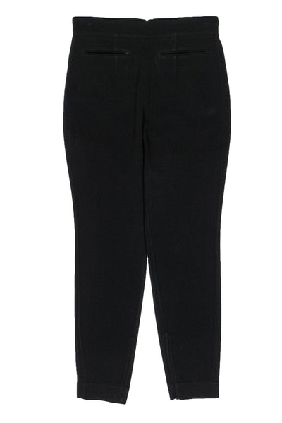 Current Boutique-Alexander McQueen - Black High Waist Wool & Cotton Pants Sz 4