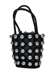 Current Boutique-Alexander Wang - Black Leather Mini Bucket Bag w/ Silver Studs