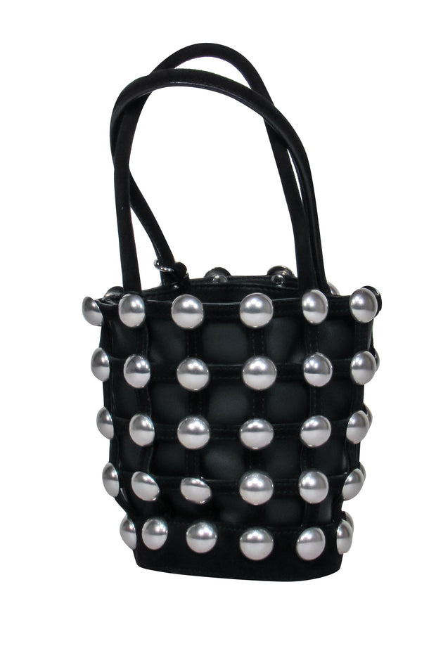 Current Boutique-Alexander Wang - Black Leather Mini Bucket Bag w/ Silver Studs