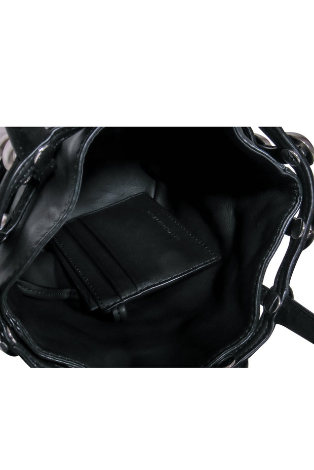 Current Boutique-Alexander Wang - Black Leather Mini Bucket Bag w/ Silver Studs