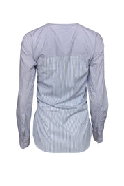 Current Boutique-T by Alexander Wang - Blue & White Striped Avant-Garde Blouse Sz 0