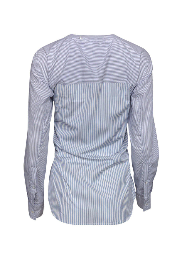 Current Boutique-T by Alexander Wang - Blue & White Striped Avant-Garde Blouse Sz 0