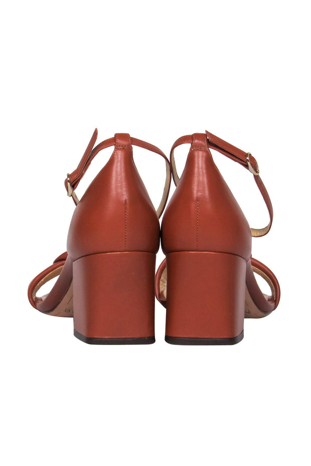 Current Boutique-Alexandre Birman - Brown Open Toe Pumps w/ Knot Strap Sz 8.5