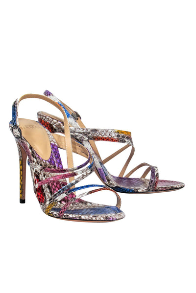 Current Boutique-Alexandre Birman - Multicolored Snakeskin Print Strappy Pumps Sz 7
