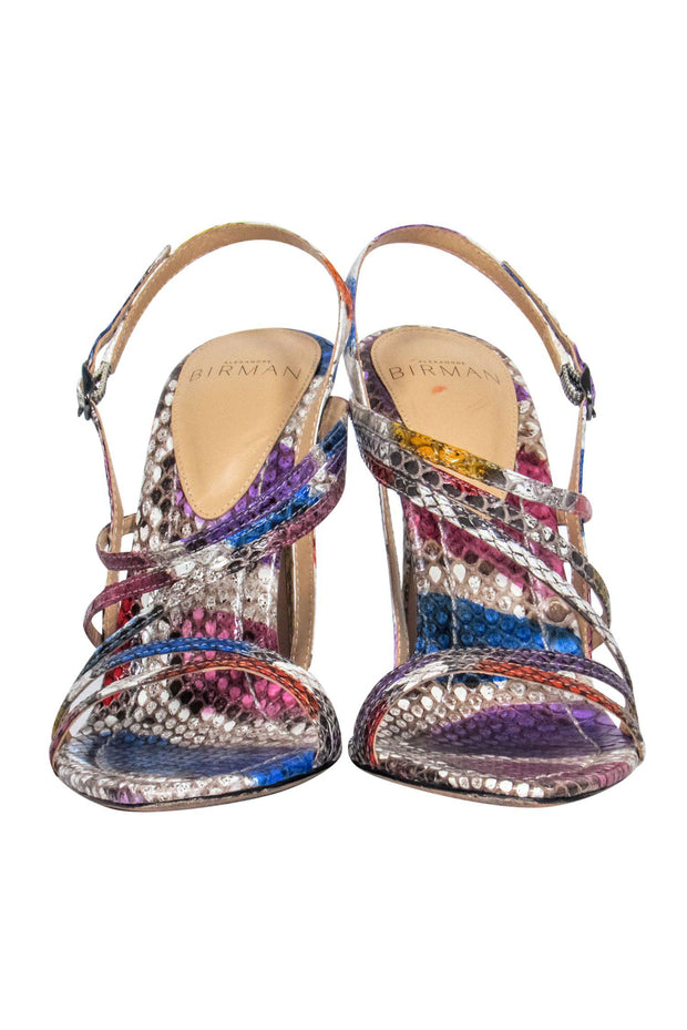 Current Boutique-Alexandre Birman - Multicolored Snakeskin Print Strappy Pumps Sz 7