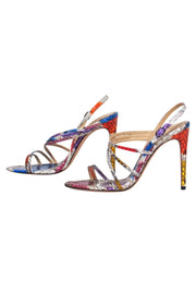 Current Boutique-Alexandre Birman - Multicolored Snakeskin Print Strappy Pumps Sz 7