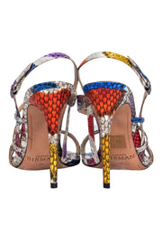 Current Boutique-Alexandre Birman - Multicolored Snakeskin Print Strappy Pumps Sz 7