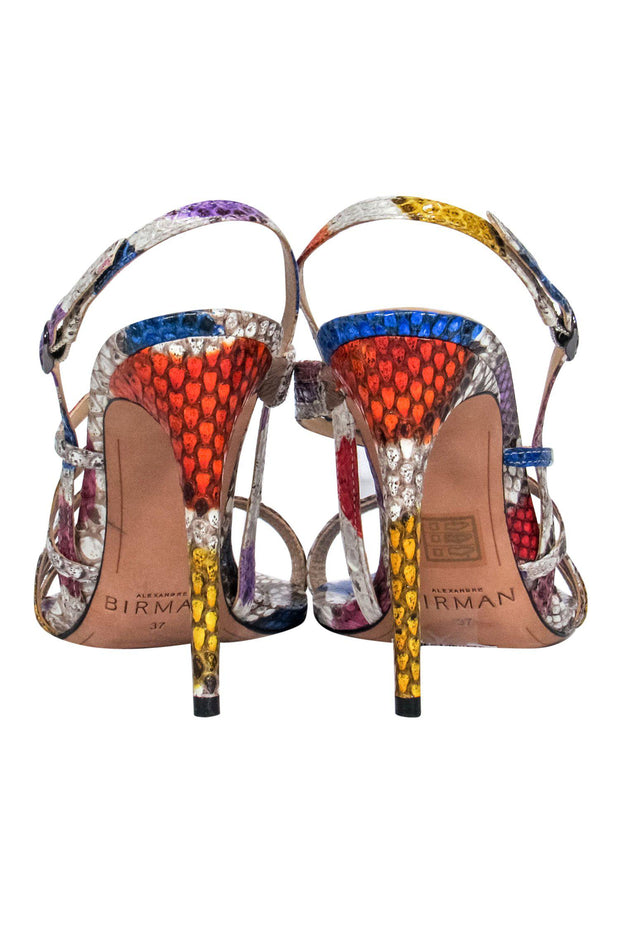 Current Boutique-Alexandre Birman - Multicolored Snakeskin Print Strappy Pumps Sz 7