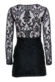 Current Boutique-Alexis - Black Lace Long Sleeve Sheath Dress Sz 0