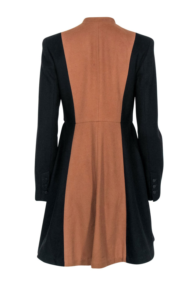 Current Boutique-Alice & Olivia - Black & Tan Color Blocked Double Breasted Coats Sz M