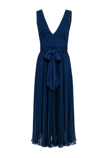 Current Boutique-Alice & Olivia - Navy Blue Sleeveless Pleated Skirt Dress Sz 4