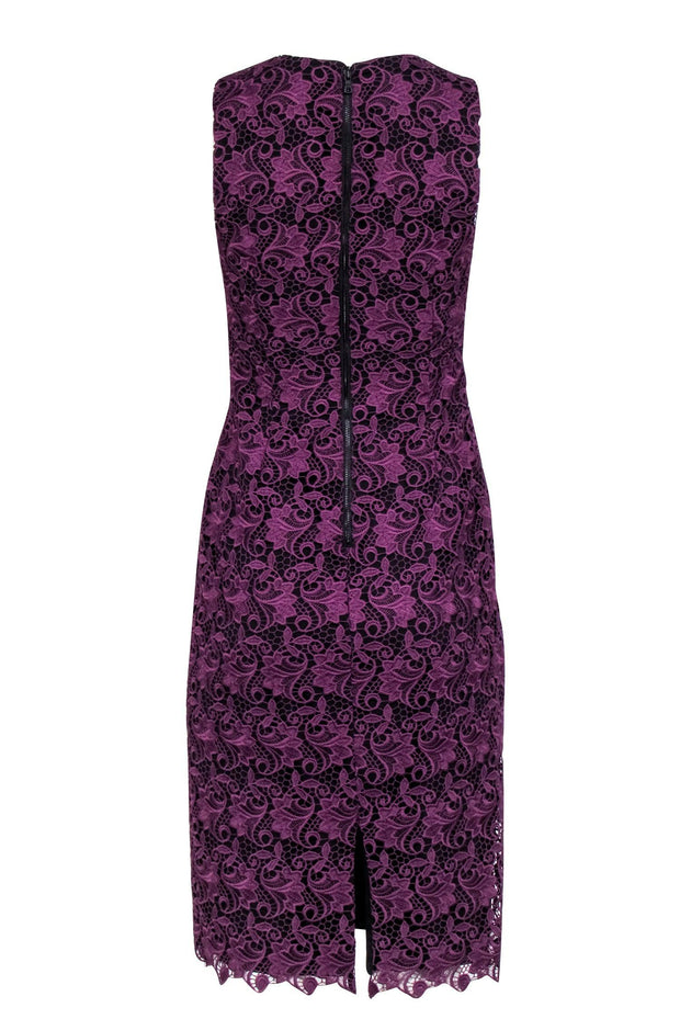 Current Boutique-Alice & Olivia - Purple Lace Sheath Dress Sz 4