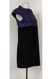 Current Boutique-Alice & Olivia - Colorblock Leather & Cotton Shift Sz S