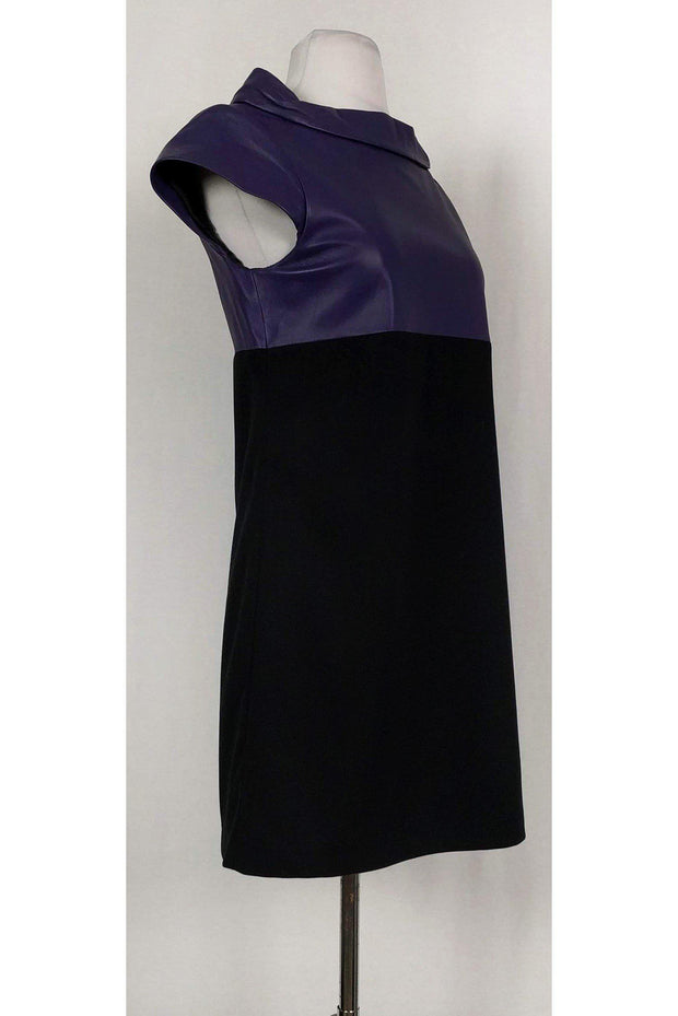 Current Boutique-Alice & Olivia - Colorblock Leather & Cotton Shift Sz S