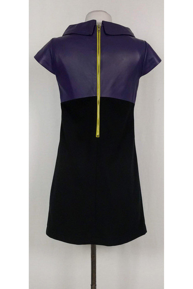 Current Boutique-Alice & Olivia - Colorblock Leather & Cotton Shift Sz S