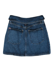 Current Boutique-Alice & Olivia - Dark Wash Denim Miniskirt w/ Fold-Over Waistband Sz 24