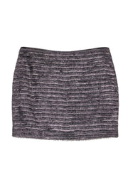 Current Boutique-Alice & Olivia - Grey Fringe Metallic Miniskirt Sz 2